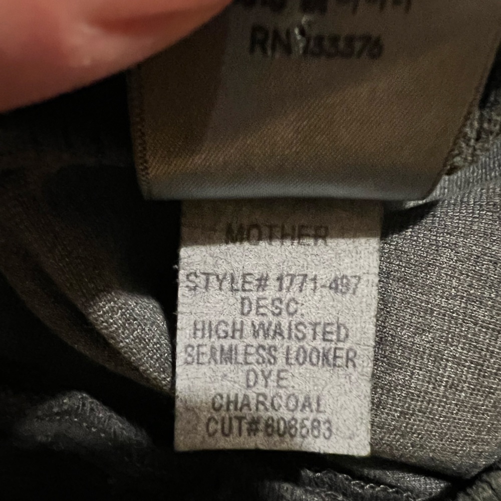 Mother jeans 27 gray corduroy​​​​​​ the high waisted seemless looker charcoal - Picture 8 of 12